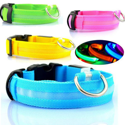 Safety LED Luminous Nylon Collar for Pets - wnkrs