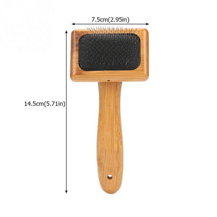 Bamboo Handle Pet Grooming Square Brush - wnkrs