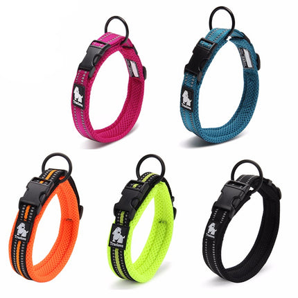 Adjustable Nylon Dog Collars with Reflective Stripes - wnkrs