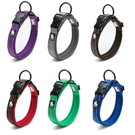 Adjustable Nylon Dog Collars with Reflective Stripes - wnkrs
