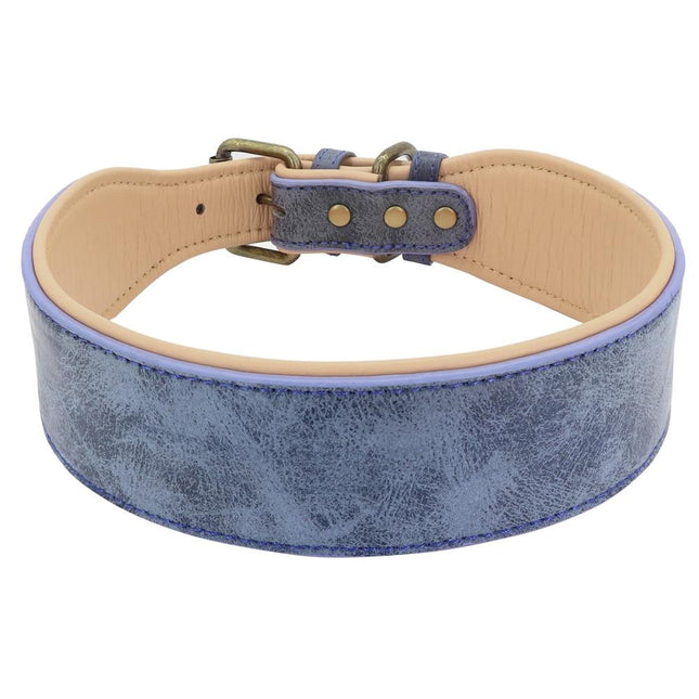 Soft Padded Wide Leather Dog Collar - wnkrs