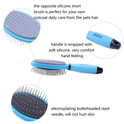 Double Sided Massage Grooming Brush for Pets - wnkrs