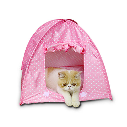 Waterproof Cat Outdoor House with Polka Dot Print - wnkrs