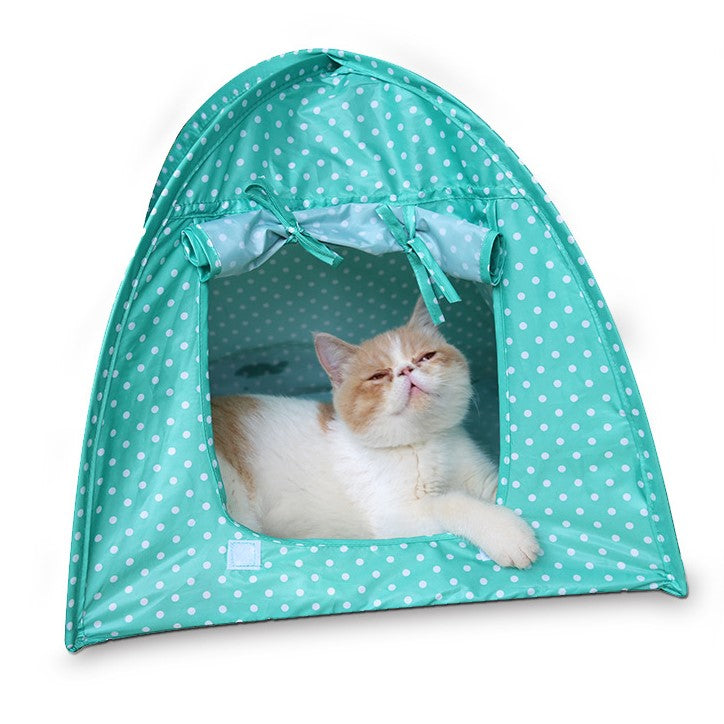 Cat House with Polka Dot Print