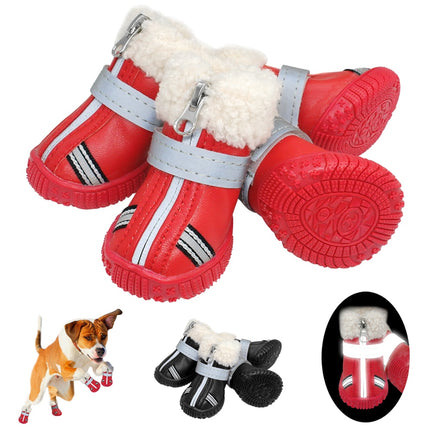 Reflective Warm Dog Shoes 4 pcs Set - wnkrs