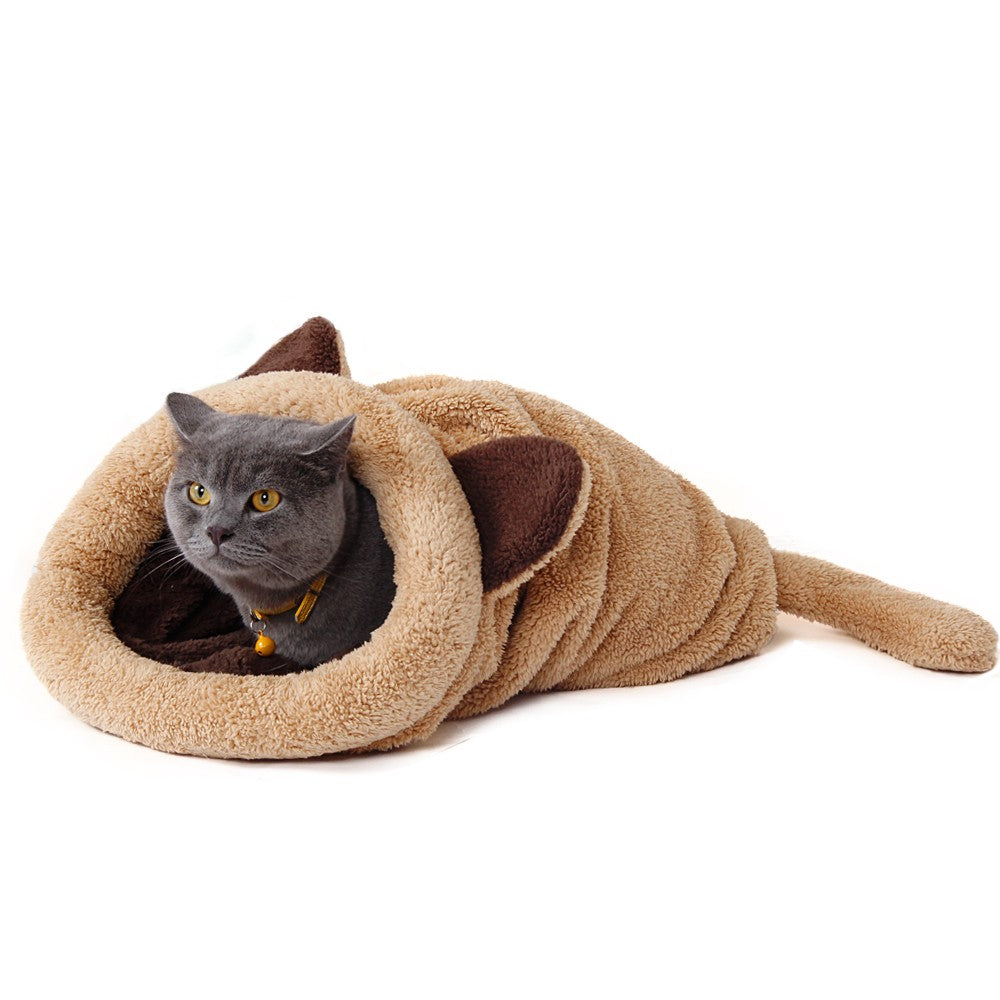 Cute Warm Animal Shaped Plush Cat Sleeping Bag