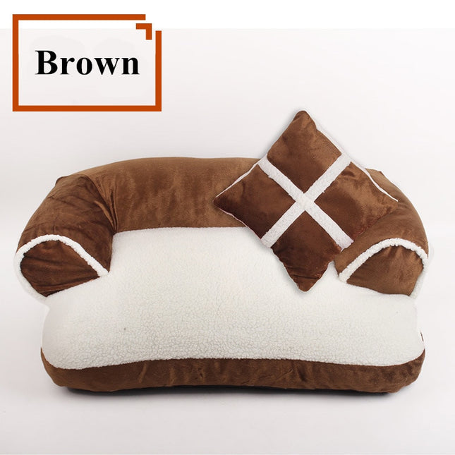 Soft Sofa Shaped Pet Bed with Cushion - wnkrs