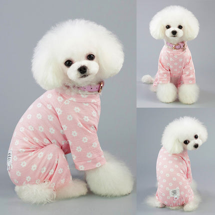 Floral Blue / Pink Cotton Dog Jumpsuit - wnkrs