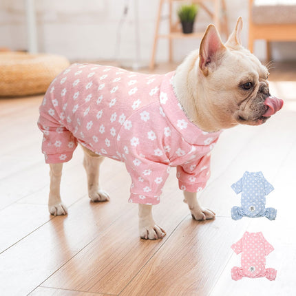 Floral Blue / Pink Cotton Dog Jumpsuit - wnkrs