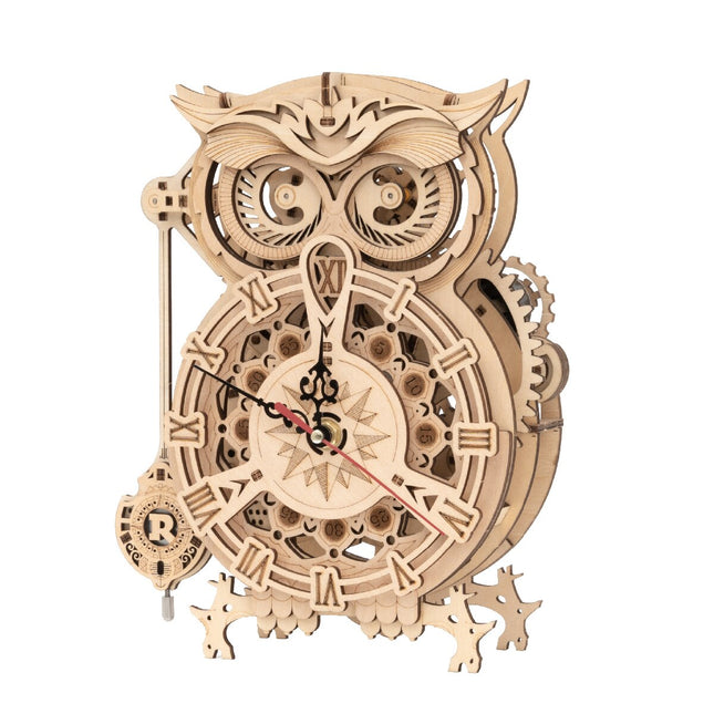 DIY 3D Owl Clock Wooden Puzzle - wnkrs