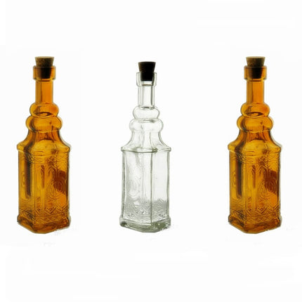 Small Vintage Carved Glass Bottle - wnkrs