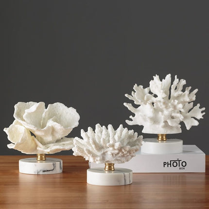 Nordic Styled Creative Coral Ornament in White - wnkrs