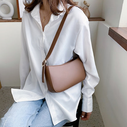 Women's Solid Color Small PU Leather Bag - Wnkrs