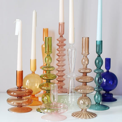 Nordic Multicolored Glass Candle Holder - wnkrs