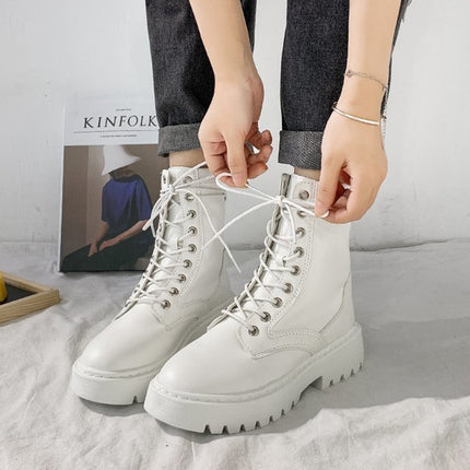 Women's Fashion Leather High Ankle Boots - Wnkrs