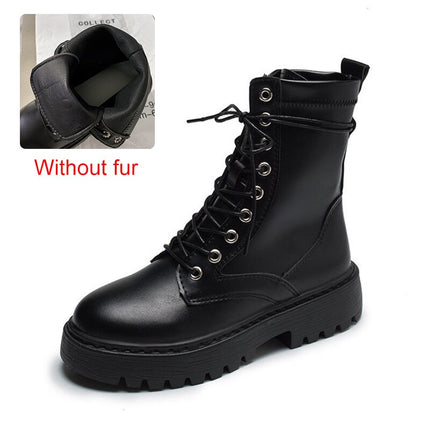 Women's Fashion Leather High Ankle Boots - Wnkrs