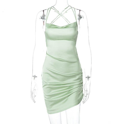 Women's Sleeveless Satin Dress - wnkrs