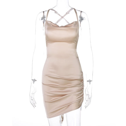 Women's Sleeveless Satin Dress - wnkrs