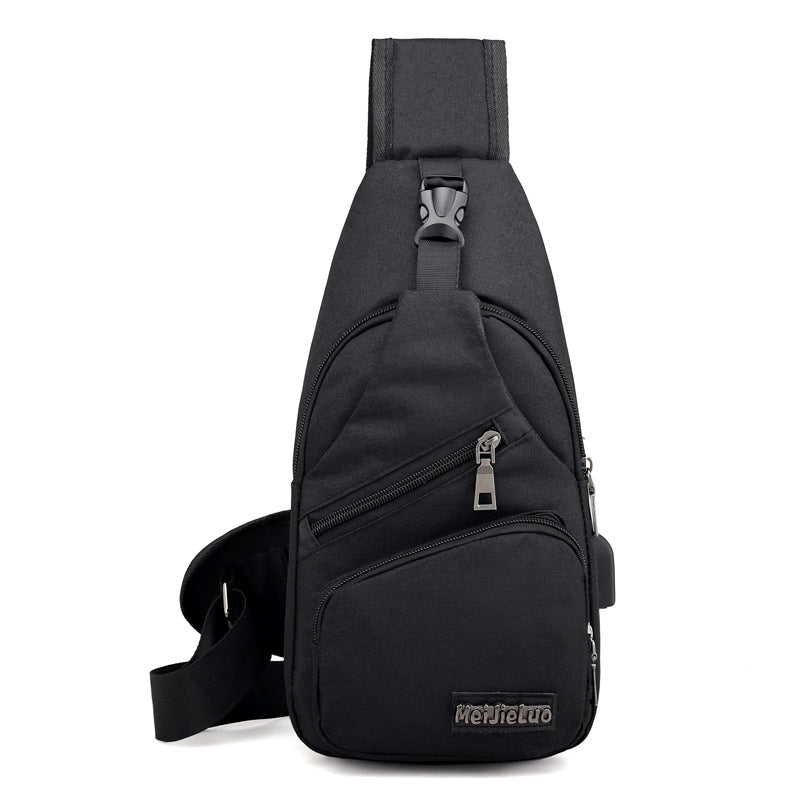 Men's Flat Shoulder Bag with USB Port