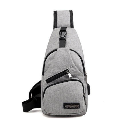 Men's Flat Shoulder Bag with USB Port - Wnkrs