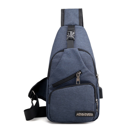 Men's Flat Shoulder Bag with USB Port - Wnkrs