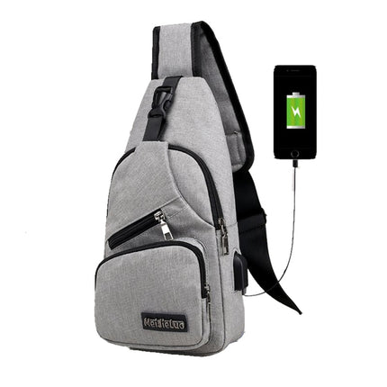 Men's Flat Shoulder Bag with USB Port - Wnkrs