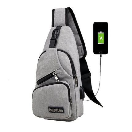 Men's Flat Shoulder Bag with USB Port - Wnkrs