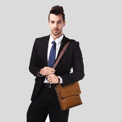 Men's Leather Messenger Bag with Phone Case - Wnkrs