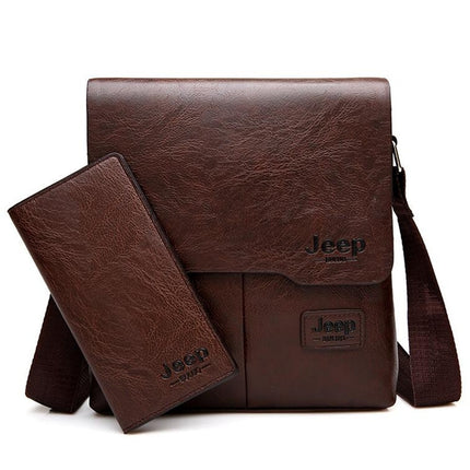 Men's Leather Messenger Bag with Phone Case - Wnkrs