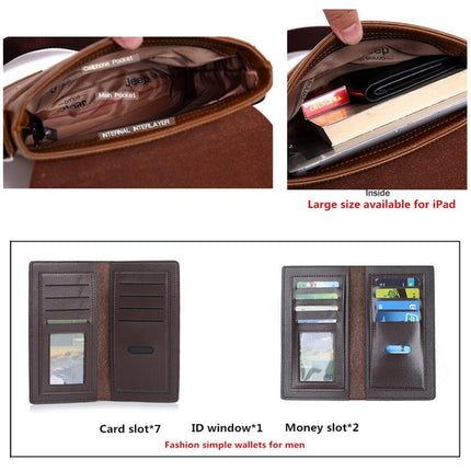 Men's Leather Messenger Bag with Phone Case - Wnkrs