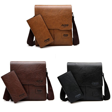 Men's Leather Messenger Bag with Phone Case - Wnkrs