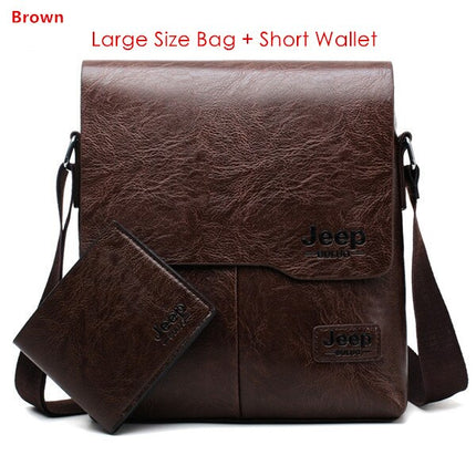 Men's Leather Messenger Bag with Phone Case - Wnkrs
