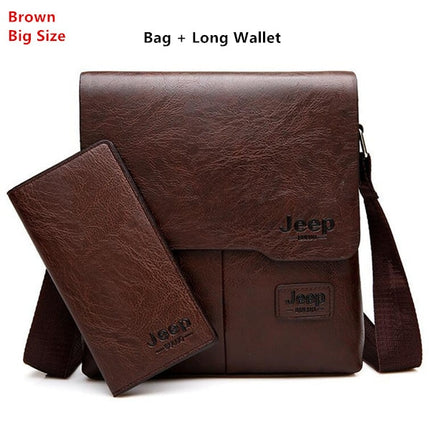 Men's Leather Messenger Bag with Phone Case - Wnkrs