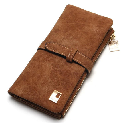 Women's Nubuck Leather Long Wallet - Wnkrs