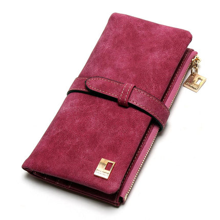 Women's Nubuck Leather Long Wallet - Wnkrs