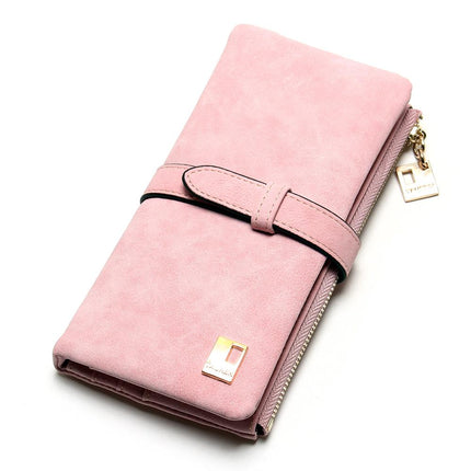 Women's Nubuck Leather Long Wallet - Wnkrs