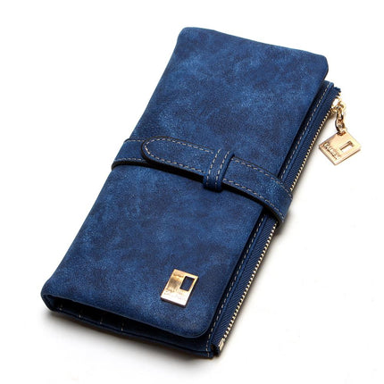 Women's Nubuck Leather Long Wallet - Wnkrs