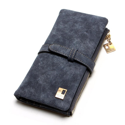 Women's Nubuck Leather Long Wallet - Wnkrs