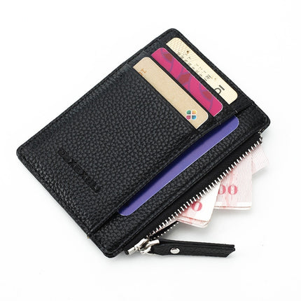 Leather Women's Credit Card and ID Holders with Zipper Closure - Wnkrs