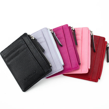 Leather Women's Credit Card and ID Holders with Zipper Closure - Wnkrs