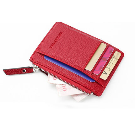 Leather Women's Credit Card and ID Holders with Zipper Closure - Wnkrs
