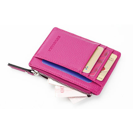 Leather Women's Credit Card and ID Holders with Zipper Closure - Wnkrs