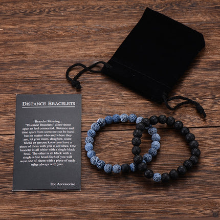 Classic Natural Stone Yin Yang Beaded Bracelets, 2Pcs/Set - Wnkrs