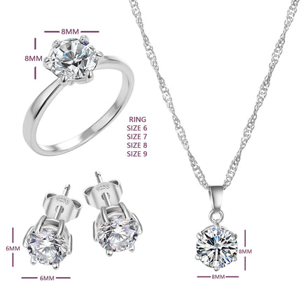 Fashion Silver Color Cubic Zircon Jewelry Sets - Wnkrs