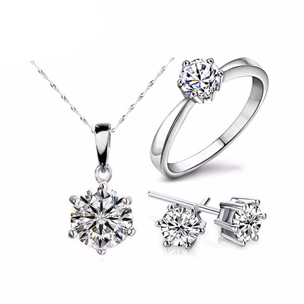 Fashion Silver Color Cubic Zircon Jewelry Sets