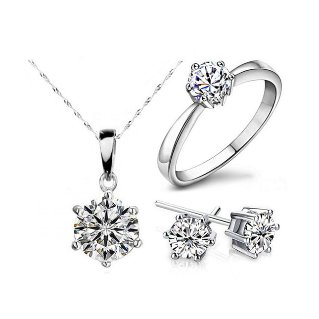 Fashion Silver Color Cubic Zircon Jewelry Sets - Wnkrs