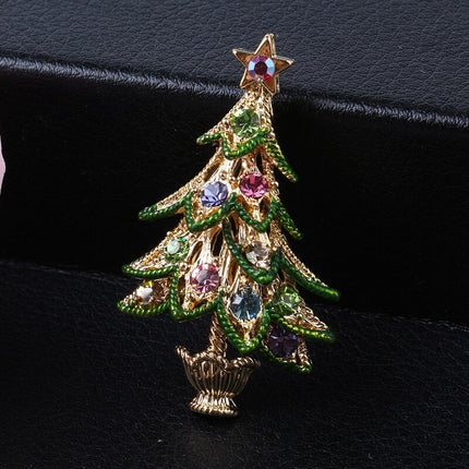 Vintage Style Christmas Tree Shaped Brooch - Wnkrs