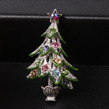 Vintage Style Christmas Tree Shaped Brooch - Wnkrs
