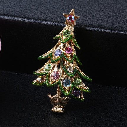 Vintage Style Christmas Tree Shaped Brooch - Wnkrs