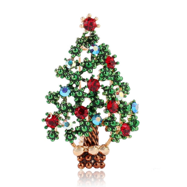 Women's Colorful Christmas Tree Shaped Brooch - wnkrs